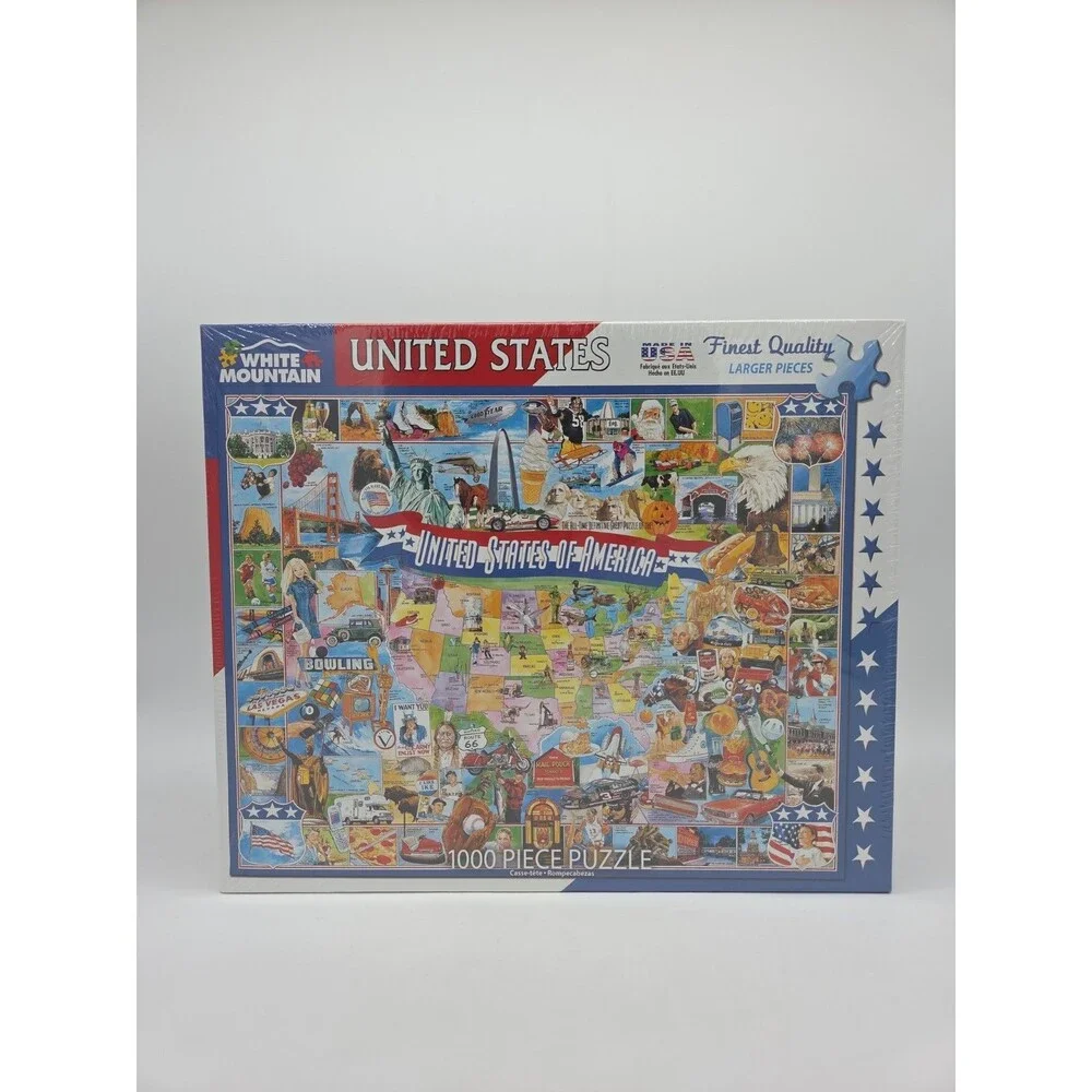 White Mountain United States of America Jigsaw Puzzle 1000 Pc Larger Pcs 24 x 30